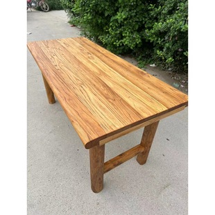 Old Elm Tea Table Solid Wood Dining Table Vintage Long Table Office Simple Desk Log Bar Table Homestay Tea Table Old Wood Board