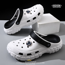 厚底增高洞洞鞋男防滑透气拖鞋轮胎底夏沙滩外穿耐磨不臭脚包头拖