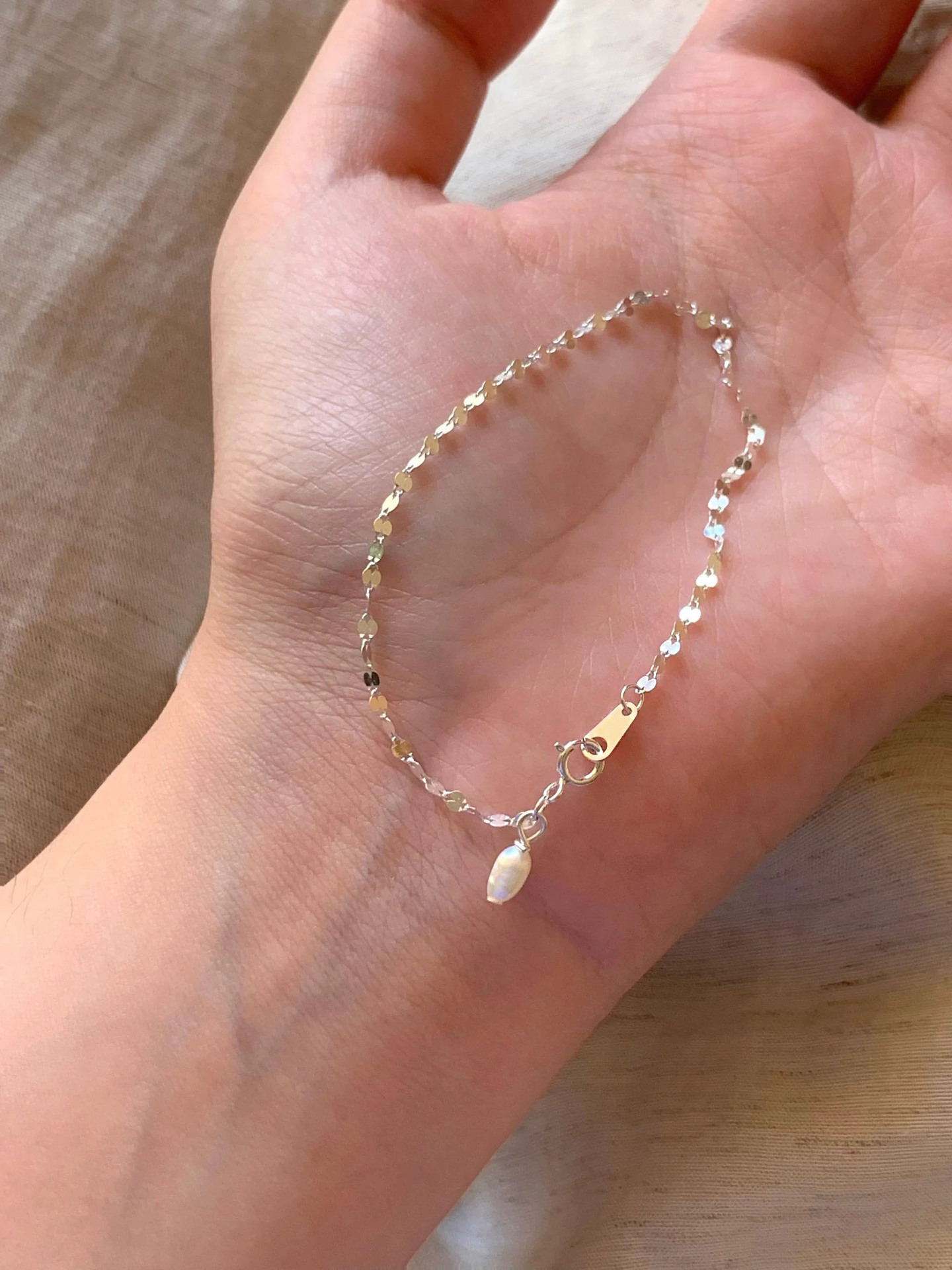925 Sterling Silver Material Geometric Pattern 1 Piece 925 Sterling Silver Geometric 925 Sterling Silver Coffee Bean Chain Bracelets
