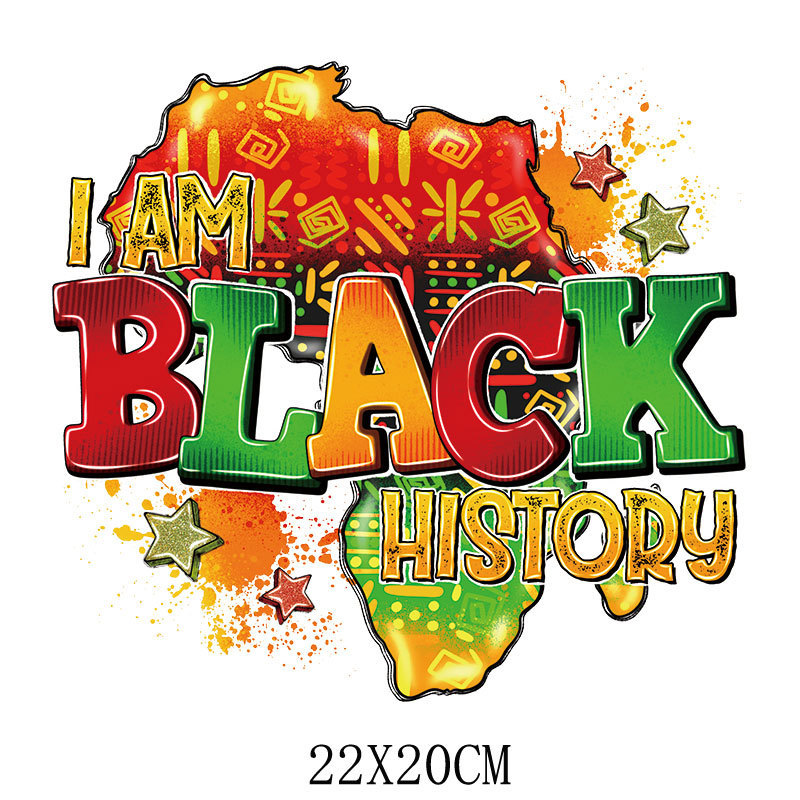 黑人历史六月节1865烫画diy衣服印花图案贴胶印热转印贴烫图烫金