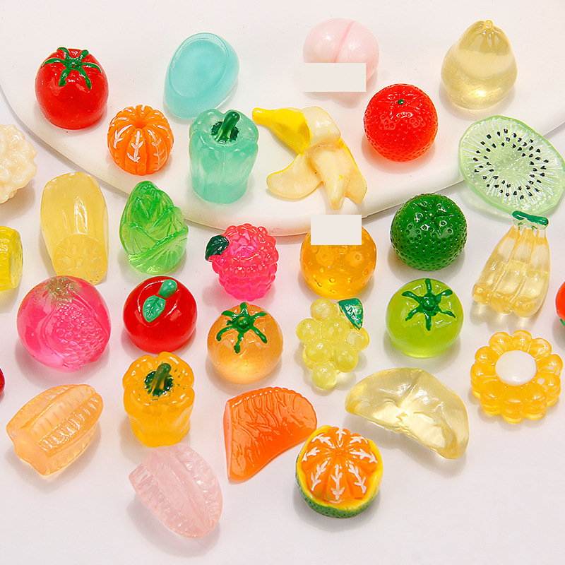 Simulation eating and playing fruit orange cream glue diy mobile phone case stationery box jewelry micro-reduction orange decoration material