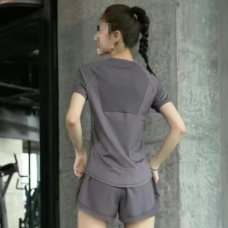 女性の朝のランニング用スポーツスーツ、女性用の新しい夏のヨガ服、フィットネス服、伸縮性があり、ゆったり、薄く、通気性があり、速乾性があります。|undefined