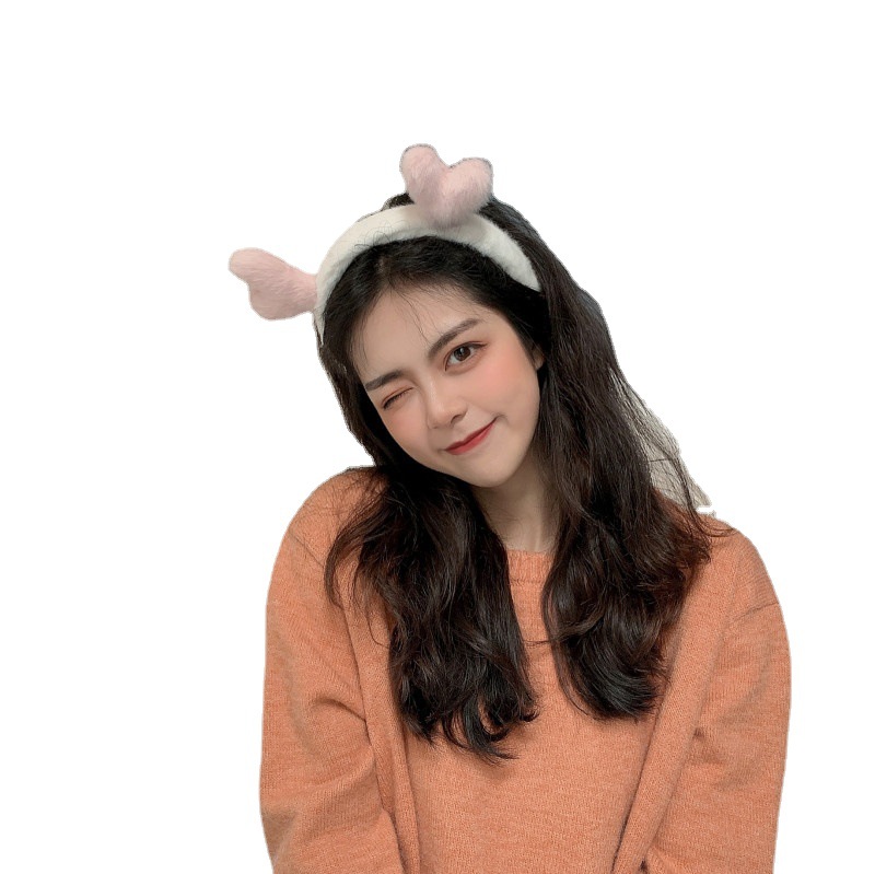 Bandas de pelo de peluche para mujeres lavarse la cara rojo 2021 nuevo estilo para salir simple tocado antideslizante invierno / otoño cabello clip bandas de pelo