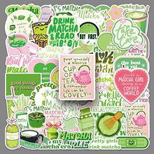 50张抹茶INS风少女心美学贴纸小清新英文句子水杯DIY汽车装饰贴纸