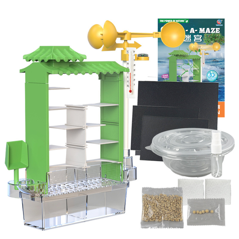 Niños DIY ciencia física 14 en 1 juguetes experimentales químicos plantas transfronterizas ecológicas estación meteorológica observador juguetes
