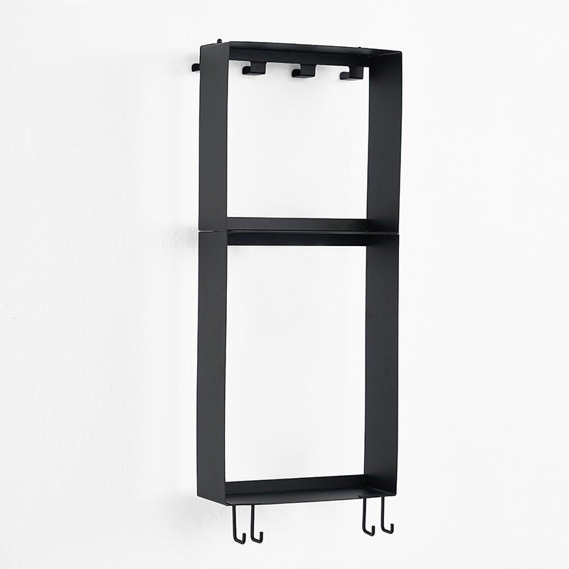 工厂新品不锈钢双层浴室置物架玻璃门壁龛挂架免打孔卫浴收纳架