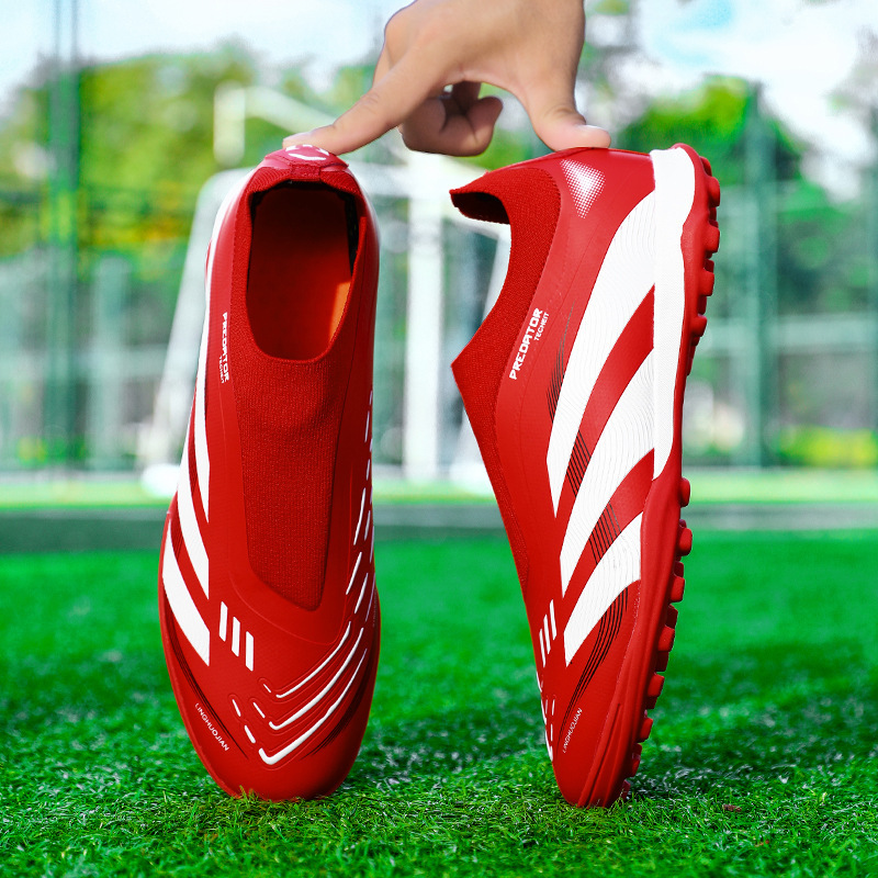 Zapatillas de Fútbol Tejidas de Corte Bajo AG TF Caucho TPU Transpirable para Césped