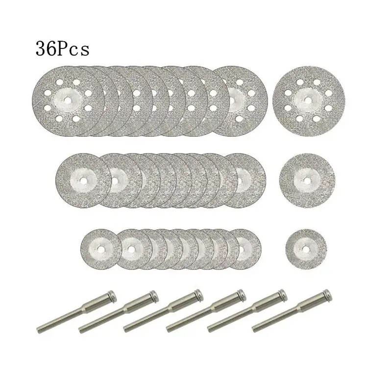 跨境批发36件套金刚石切割片涂层切割轮3毫米杆旋转电工工具配件
