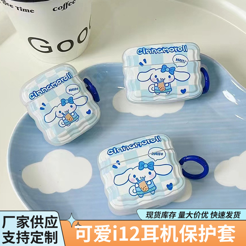 Funda protectora para auriculares i12, creativa y moderna, con dibujos animados, TPU, anticaída, carcasa suave, bolsa portátil personalizada, estilo divertido de mascota