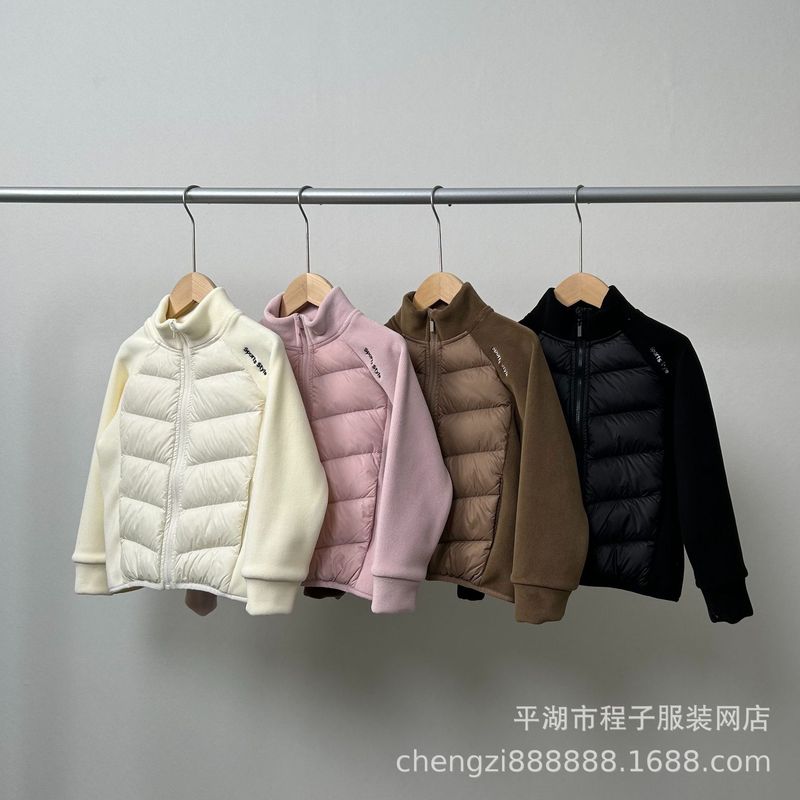 2025秋冬新款90绒儿童男女童宝宝轻薄羽绒服立领拼接保暖校服神器|undefined