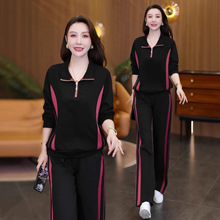 时尚休闲套装女2025秋季新款时髦洋气半拉链卫衣阔腿裤运动两件套