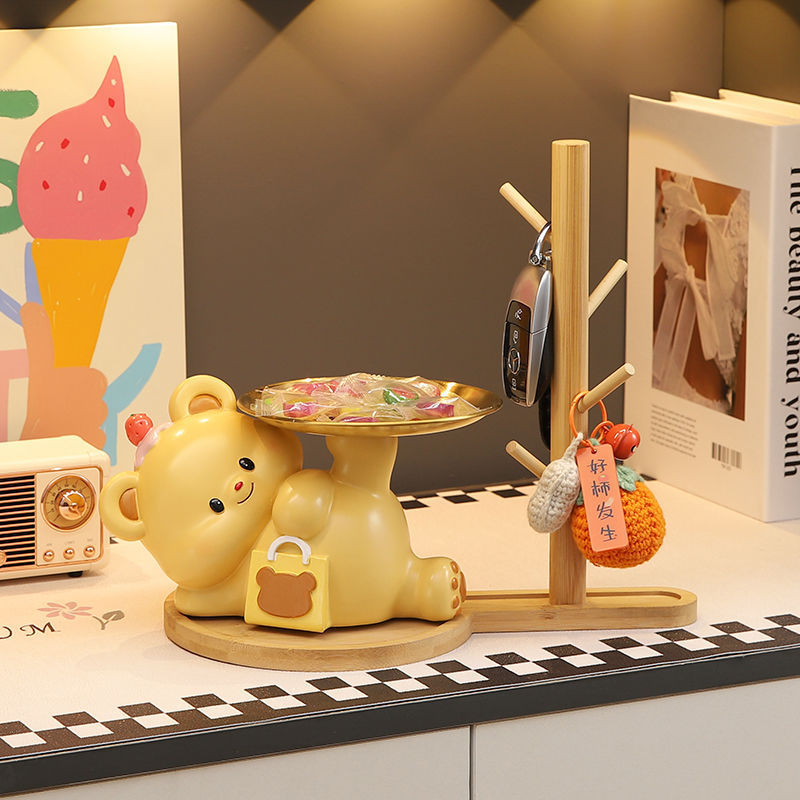 かわいいバターベアの鍵収納アーティファクト、新しい家の玄関、リビングルーム、ホームシューズキャビネット、デスクトップ装飾品、引っ越しギフト|undefined