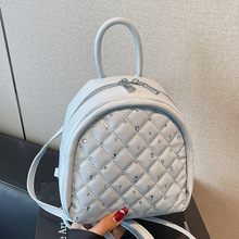 高颜值菱格链条简约休闲迷你双肩包包女2025夏季新款洋气通勤背包