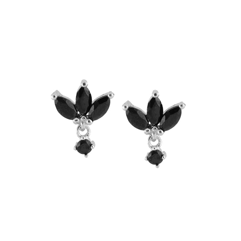 Simple Style Geometric Sterling Silver Inlay Zircon Ear Studs 1 Pair display picture 12