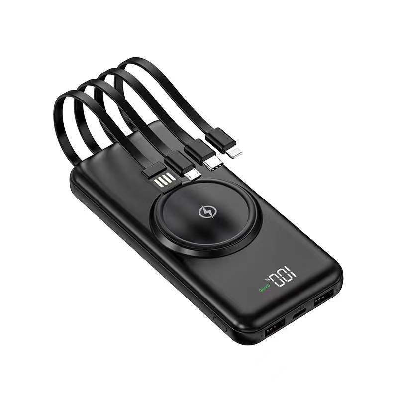 2w mAh gran capacidad de cuatro líneas de alimentación portátil delgada con cable de carga al aire libre gran capacidad portátil en stock