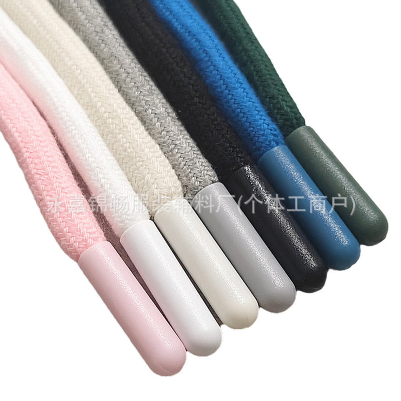 Sweatshirt Hood Drawstring, Pants Waistband Drawstring, 5mm Thick Round Cotton Rope, Plastic Frosted Head, Colorful Sports Binding Rope, Multicolor a