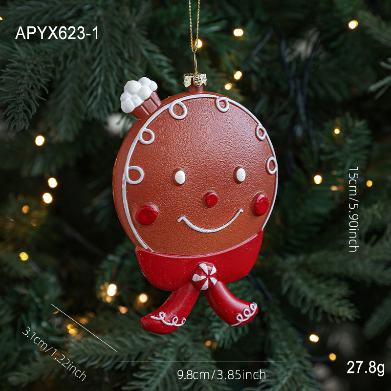 Nuevo pan de jengibre de plástico colgante hombre colgante colgante árbol de Navidad decoración colgante artículos de decoración atmósfera artículos de diseño en stock