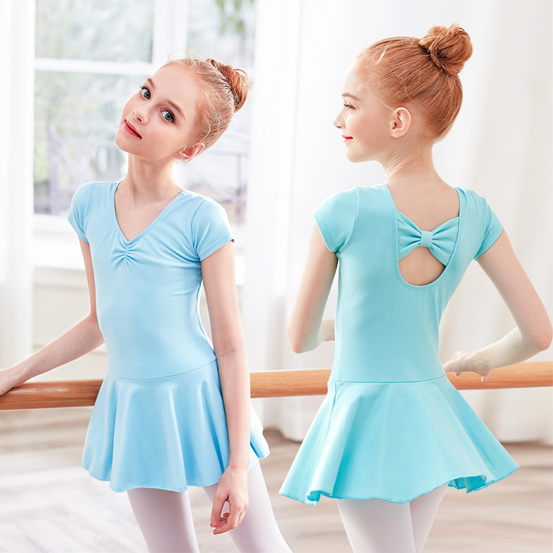 Ropa de baile para niños ropa de práctica de manga larga para niñas falda de Ballet para Niñas Ropa en forma de arco ropa de clasificación de baile chino