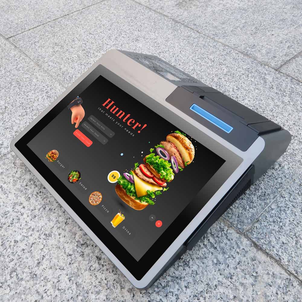 Restaurante de escritorio caja registradora en todo un supermercado recibo factura impresora salón de belleza escaneo de código deslizante tarjeta caja registradora táctil