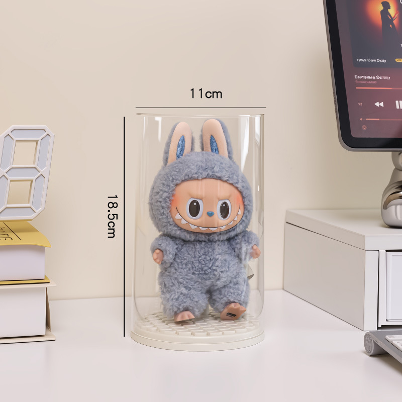 泡泡玛特盲盒收纳展示架透明带盖手办收纳盒娃娃玩具展示盒高级感|undefined