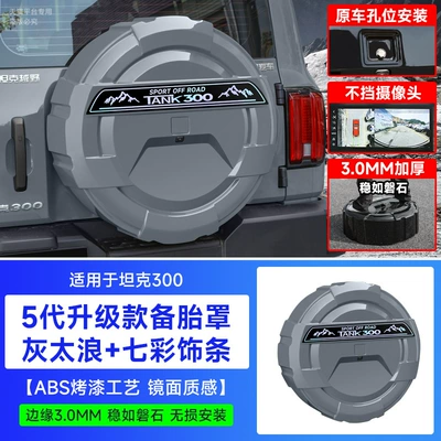 Spare wheel cover Modification Special Rear Tailgate Spare - tank-300-fifth-generation-mecha-paint-spare-tire-cover-gray-tailang