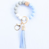 Keychain, food silicone, beaded bracelet with tassels, new collection, suitable for import