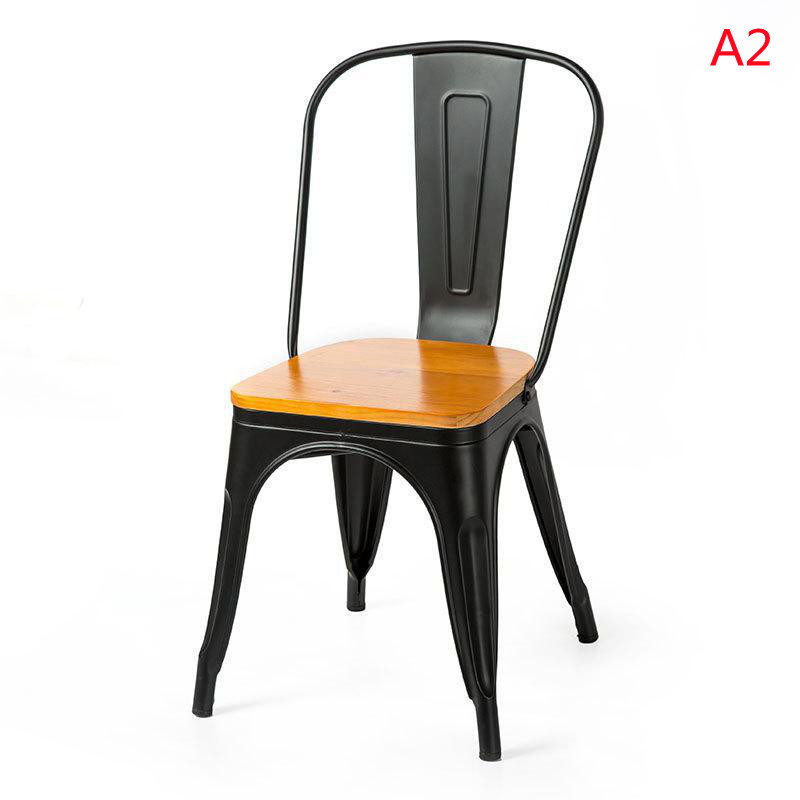 American Style Industrial Chair Household Iron Bar Dining Chair Restaurant Backrest Chair Milk Tea Shop Cafe Leisure Stool
