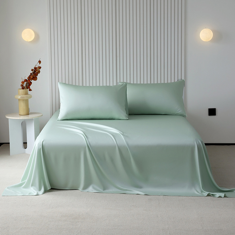 New Spring Summer Lyocell Fiber Four-Piece Set Series - Sheet, Single And Double Ice Silk Bed Sheet Items_voghion.com