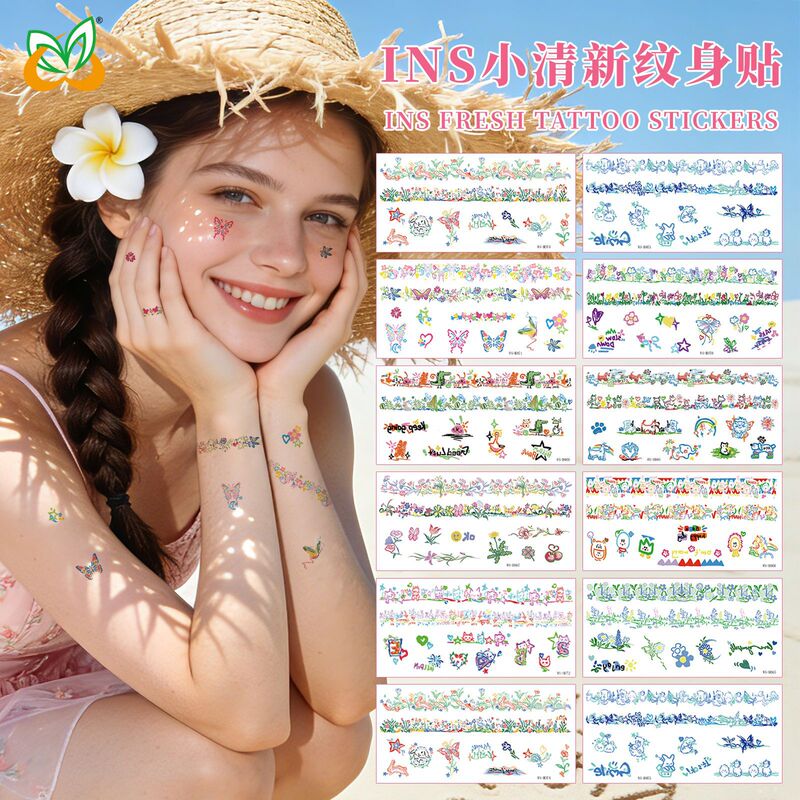 Cross-Border Popular Items: Fresh and Simple Style Adult Finger Tattoo Stickers, Waterproof Graffiti, High-Value Wristband Scar-Covering Tattoo Stickers