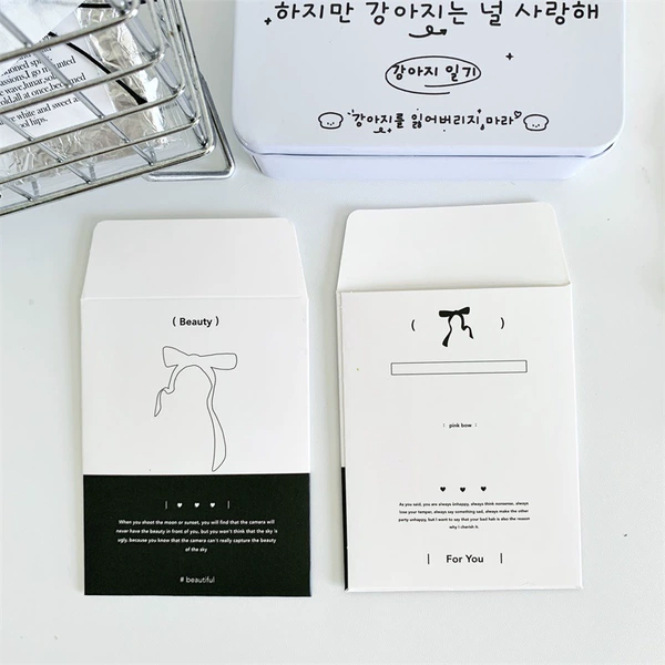 〖♡♡〗Black and white envelope-Bow〖♡♡〗