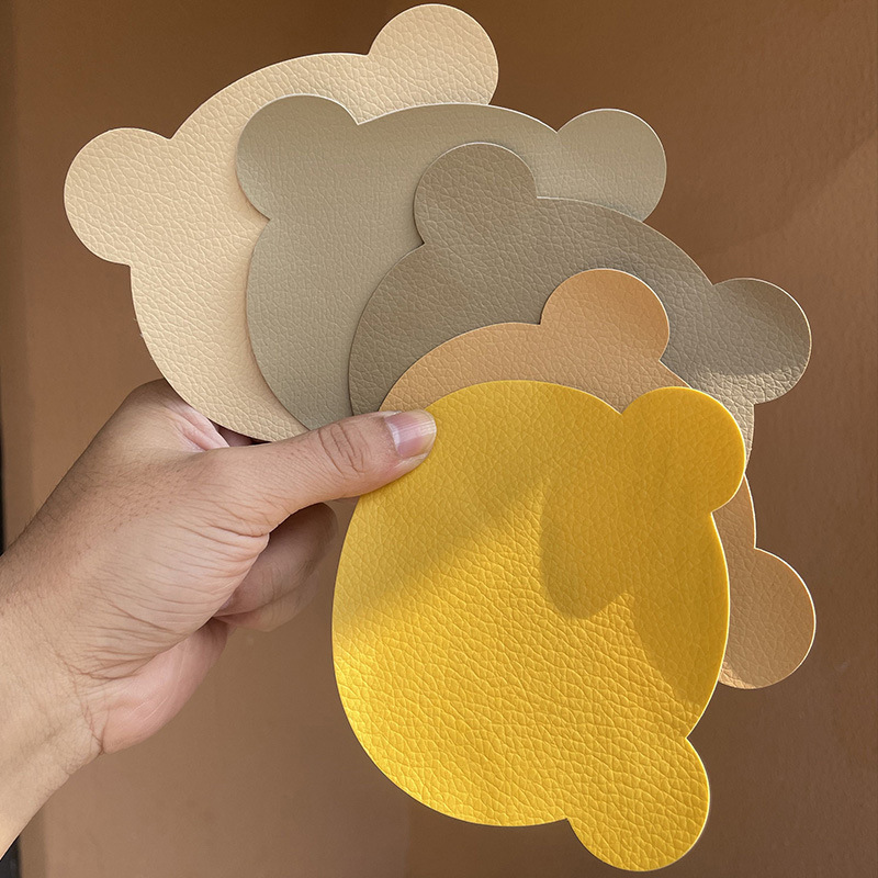 in stock wholesale self-adhesive bear free cutting artificial leather leather sofa hole patch leather products fill smoke hole