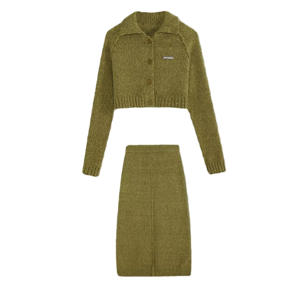 Women's Clothing Knitted skirt suit for women autumn new style slim fit high end gentle temperament fashion casual sweater two piece suit_voghion.com