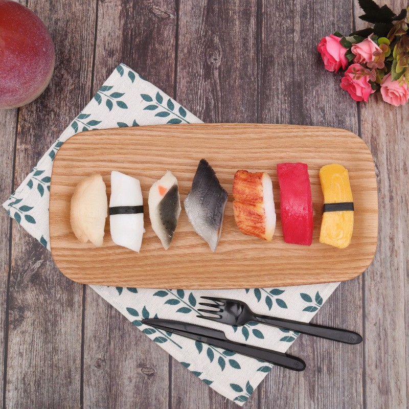 Inventario de salgueado de agua, bandeja de nueces negras, bandeja de fruta seca rectangular, bandeja de té de madera de haya, bandeja de pastel personalizada