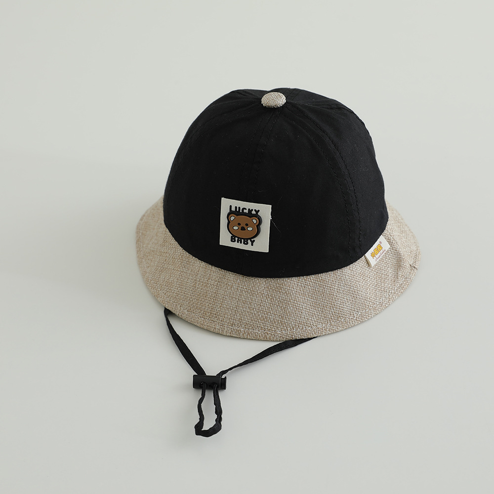 Sombrero de bebé primavera y otoño delgado sombrero de bebés para hombres y mujeres adorable gorro de brida grande sombrero de protección solar sombrero de pescador de marea