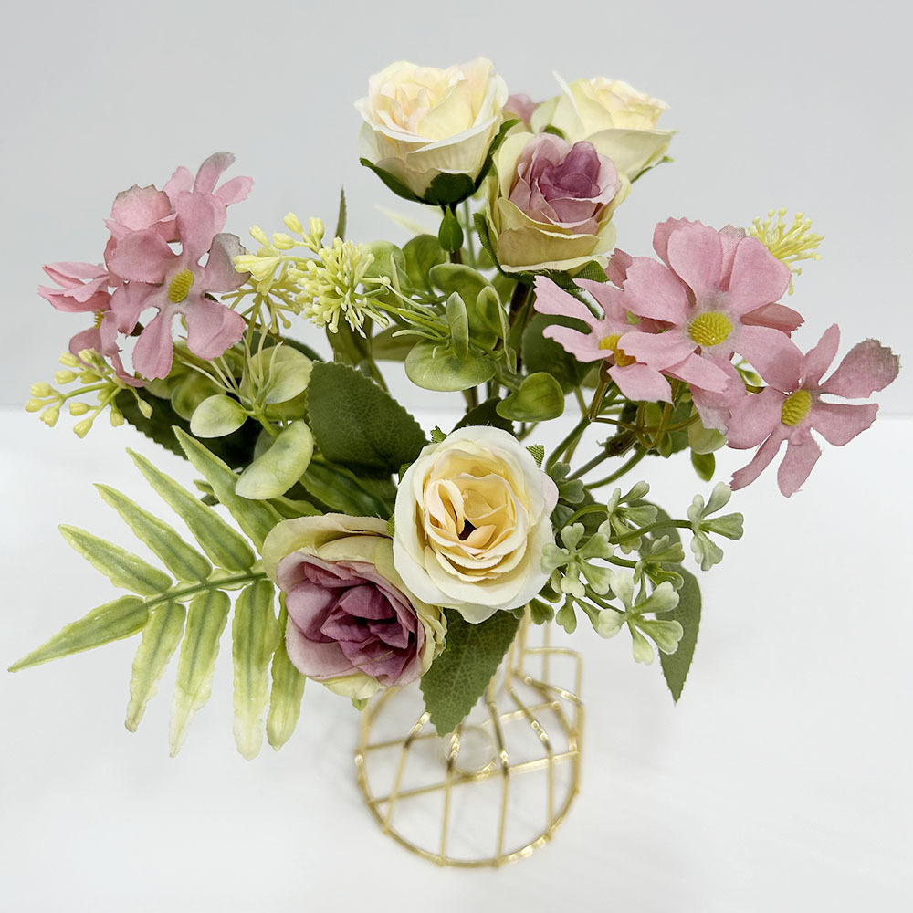 Kunstig blomst rose Daisy bukett INS stil kunstig blomst fabrikk hjem dekorasjon grenseoverskridende bryllup_voghion.com