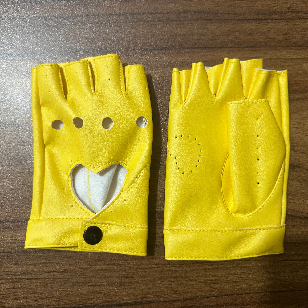 Guantes de baile de las mujeres hip hop punk etapa rendimiento trueno medio dedo guantes discoteca fotografía pu cuero baile guantes image 15