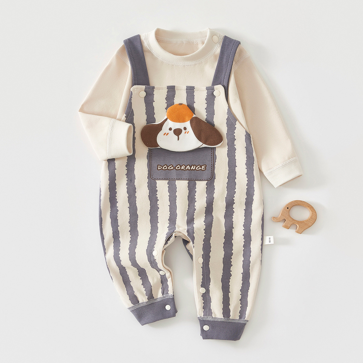 Baby Autum Suit Infant Overalls Jumpsuit Cartoon Super Cute Outing Clothes Baby Two-Piece Spring and Autum Suit