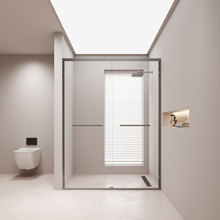 日丰淋浴房一字型双移门下沉式洗澡房卫生间浴室隔断玻璃门家用