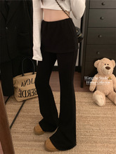 2025新款复古辣妹风高腰喇叭裤女秋冬显瘦百搭松紧腰微喇休闲长裤