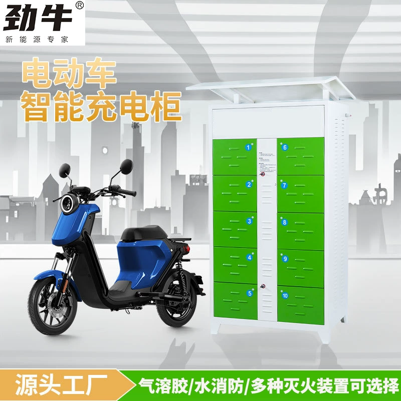 Трансграничный зарядный шкаф для электромобиля, портативная зарядная станция на 10 отделений, быстрая зарядка, код сканирования, кассета, защита от дыма