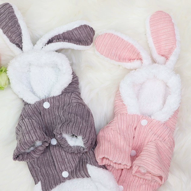 Домашняя собака на флисовой подкладке, меняющая форму кролика, мишки-Плюшевые мишки, теплая одежда на двух ножках для маленьких собак