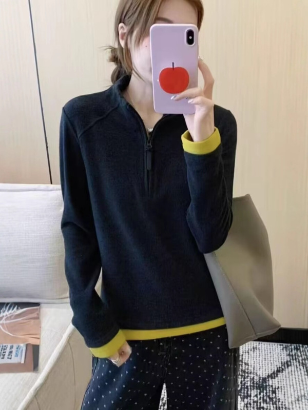 厂家直销内搭神器发热纤维德绒半拉链保暖秋冬季瑜伽服加厚打底衫|undefined