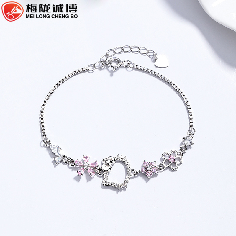 925银hellokitty凯蒂猫手链女气质ins可爱猫咪手饰时尚设计感饰品|undefined