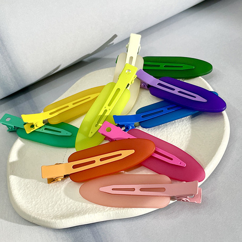 Korean seamless hairpin small shovel color frosted duckbill clip forehead side bangs clip pair pair makeup clip