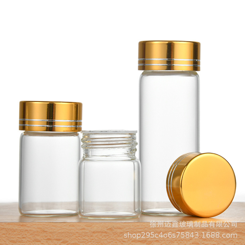 30mmねじ口金蓋巻き縁透明瓶虫草ガラス瓶密封試薬瓶沈香線香包装瓶卸売り|undefined