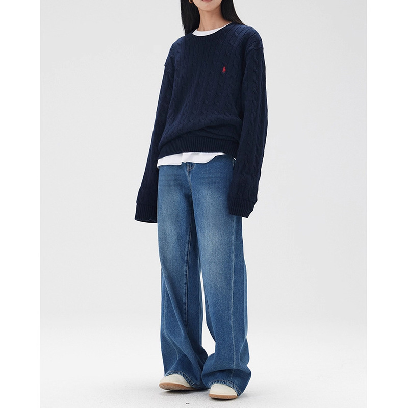 Li Girl American Retro Style High-Waisted Loose Straight Wide-Leg Jeans for Women 2026 Autumn New Pants