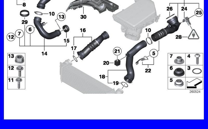 Fits BMW 5 7 Series 535 740 GT X5 X6 F10 N55 Turbo Intercooler Intake Pipe