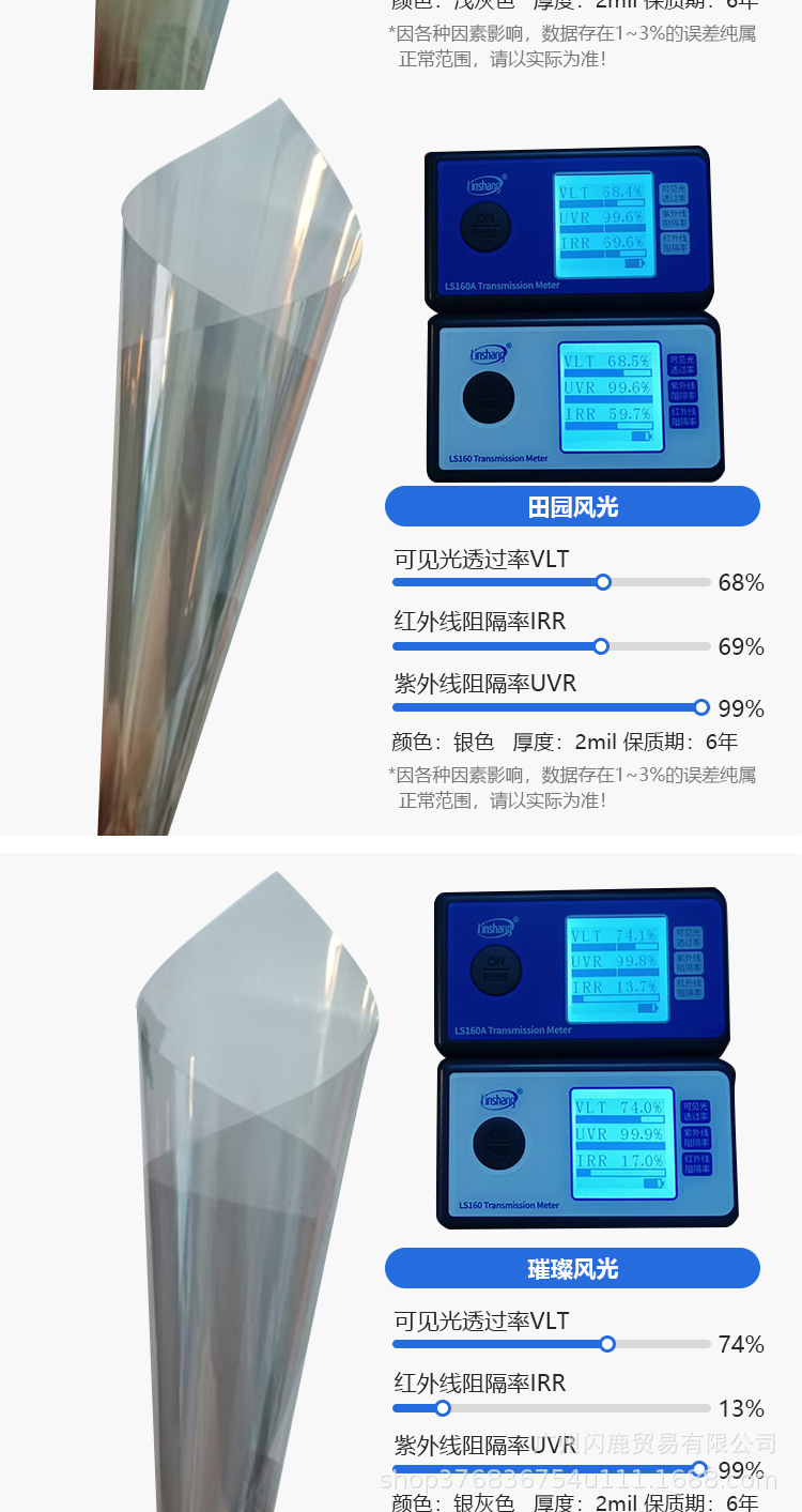 Suitable for 3m Anti-Color 1:1 Ray-Ban Dragon Film V-Kon Car Film Side Shield Front Shield Nano Ceramic Titanium Nitride Magnetic Control Film