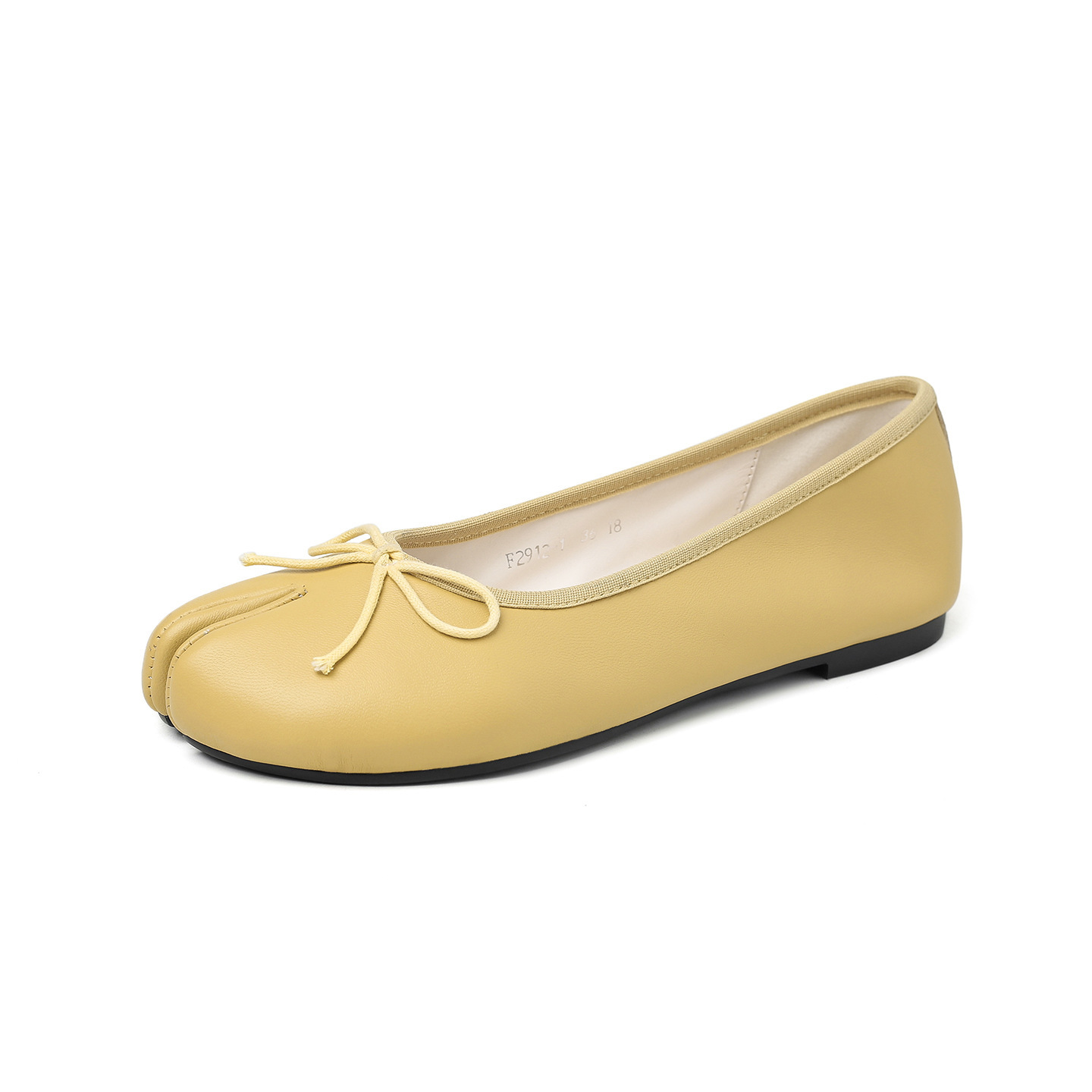 Giày ballet nữ da cừu mũi tròn nơ bướm đế bệt mềm mại — đen chi tiết 26