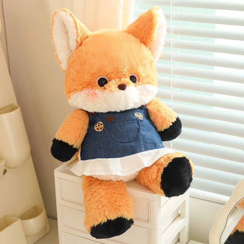 Running Fox Animal Lobo Muñeca Embrace Dormido Muñeca Simulación vestido Big Wolf juguetes de peluche muñecas de tela para niños